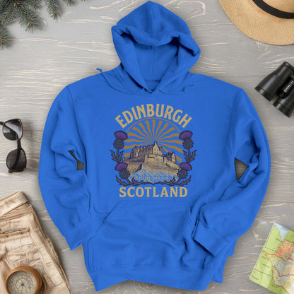 Edinburgh Scotland Retro Sunburst Hoodie