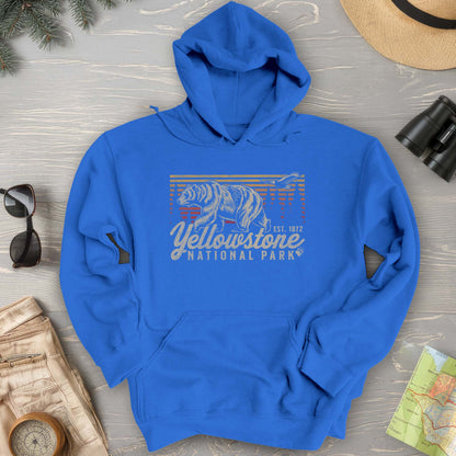 Yellowstone National Park "Vintage Sunset Bear" Hoodie