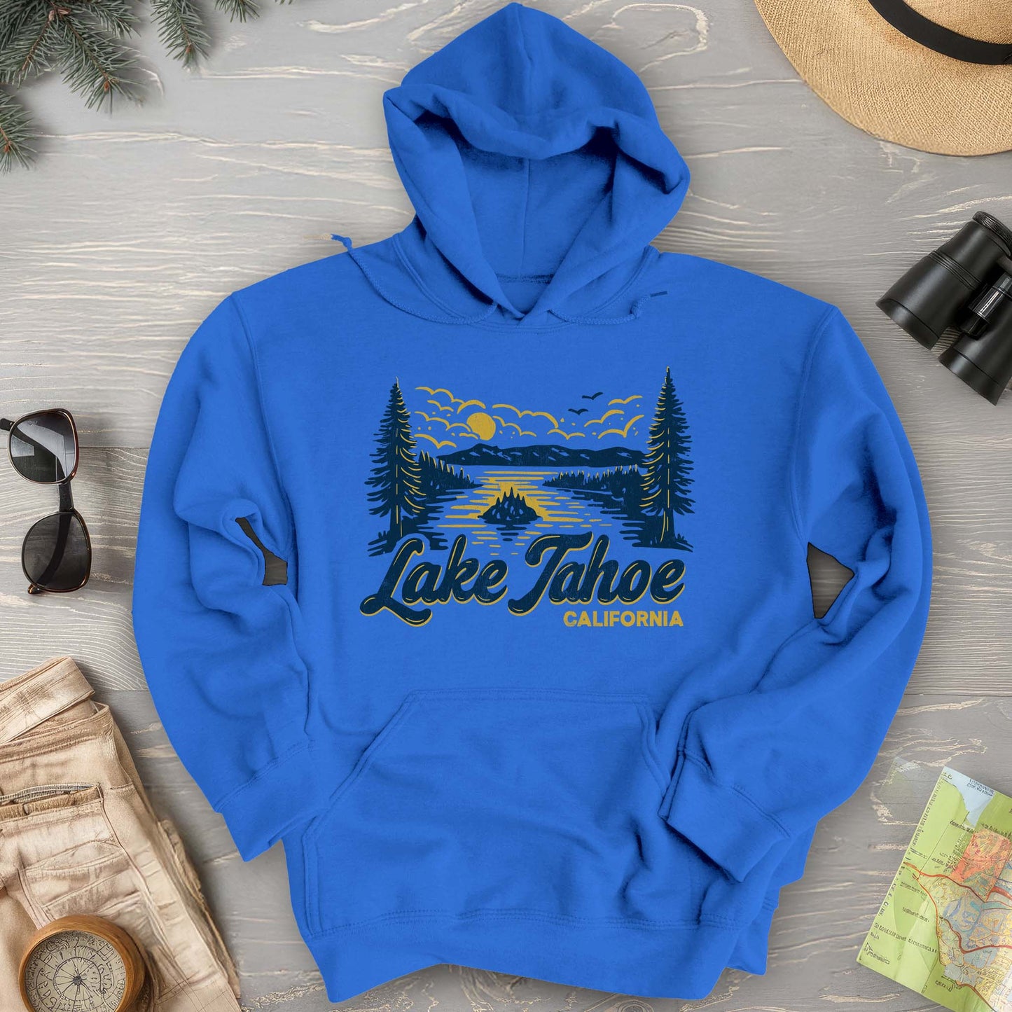 Lake Tahoe Emerald Bay Sketch Hoodie