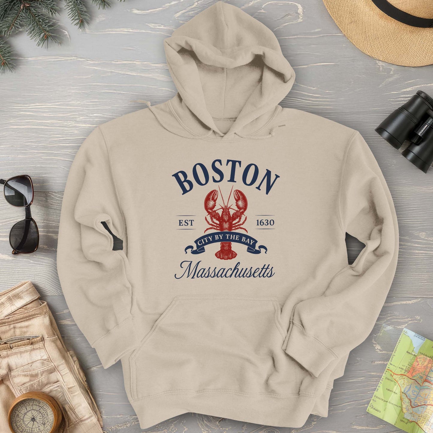 Boston City By the Bay Lobster Hoodie