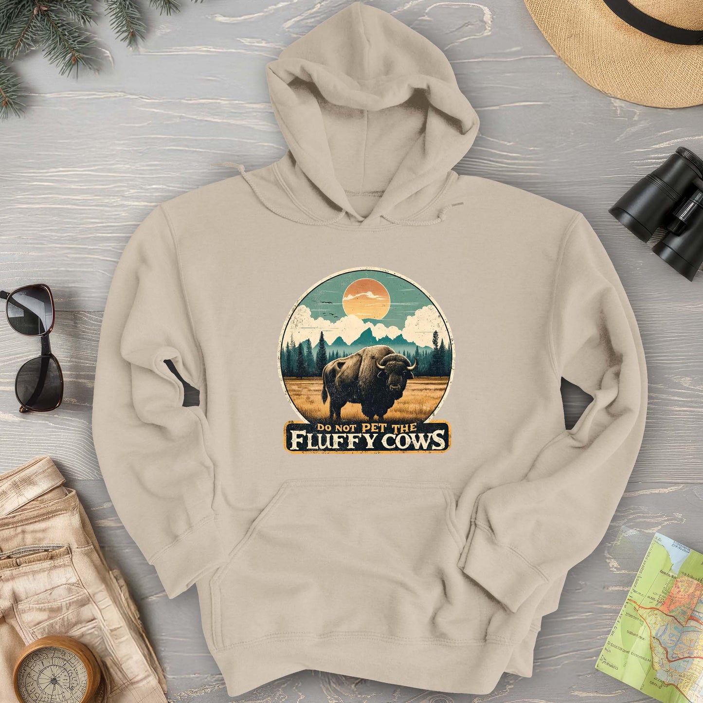 "Do Not Pet the Fluffy Cows" Buffalo Hoodie