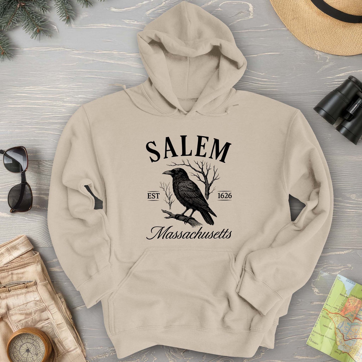 Salem Massachusetts Raven Hoodie
