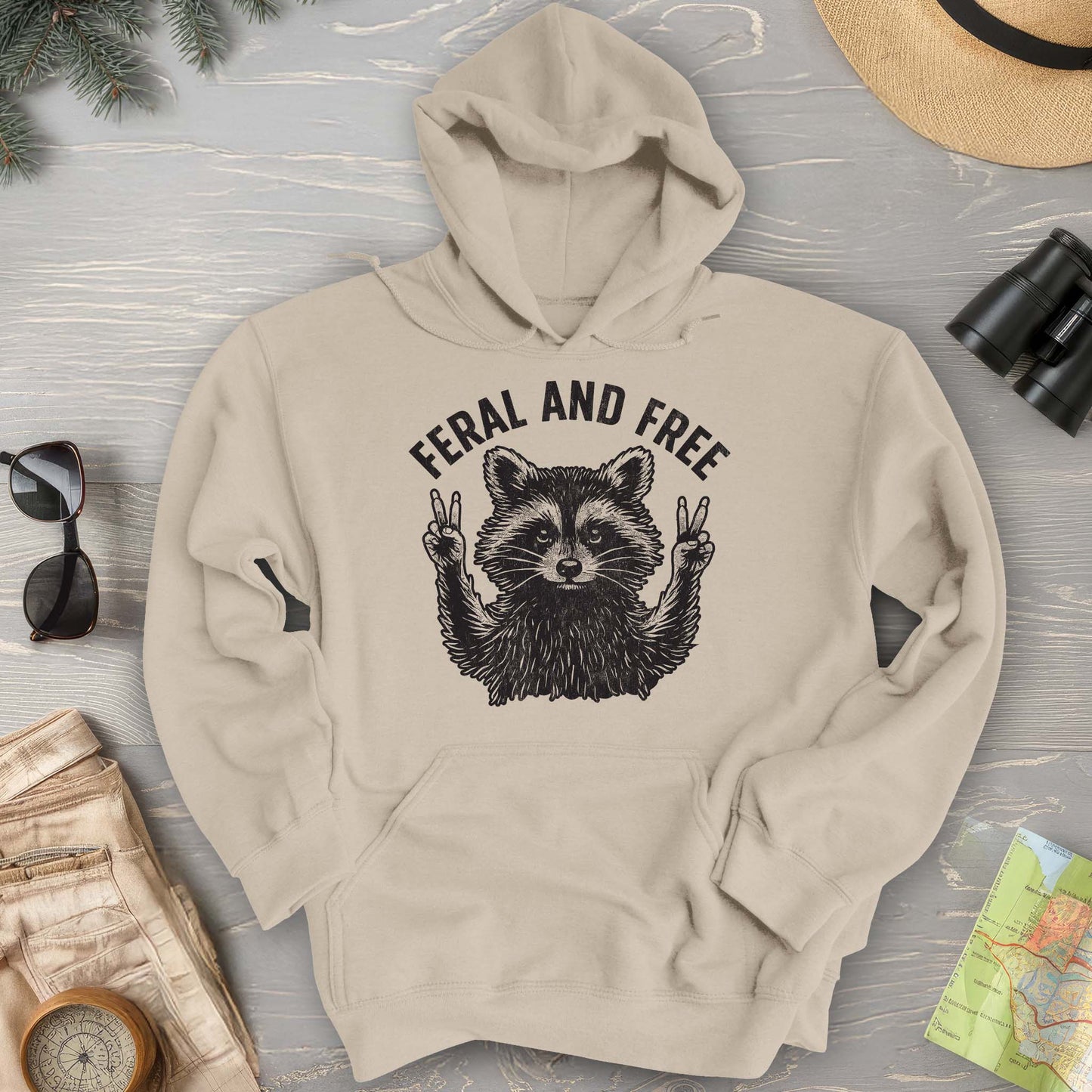 Feral and Free "Vintage Raccoon" Hoodie