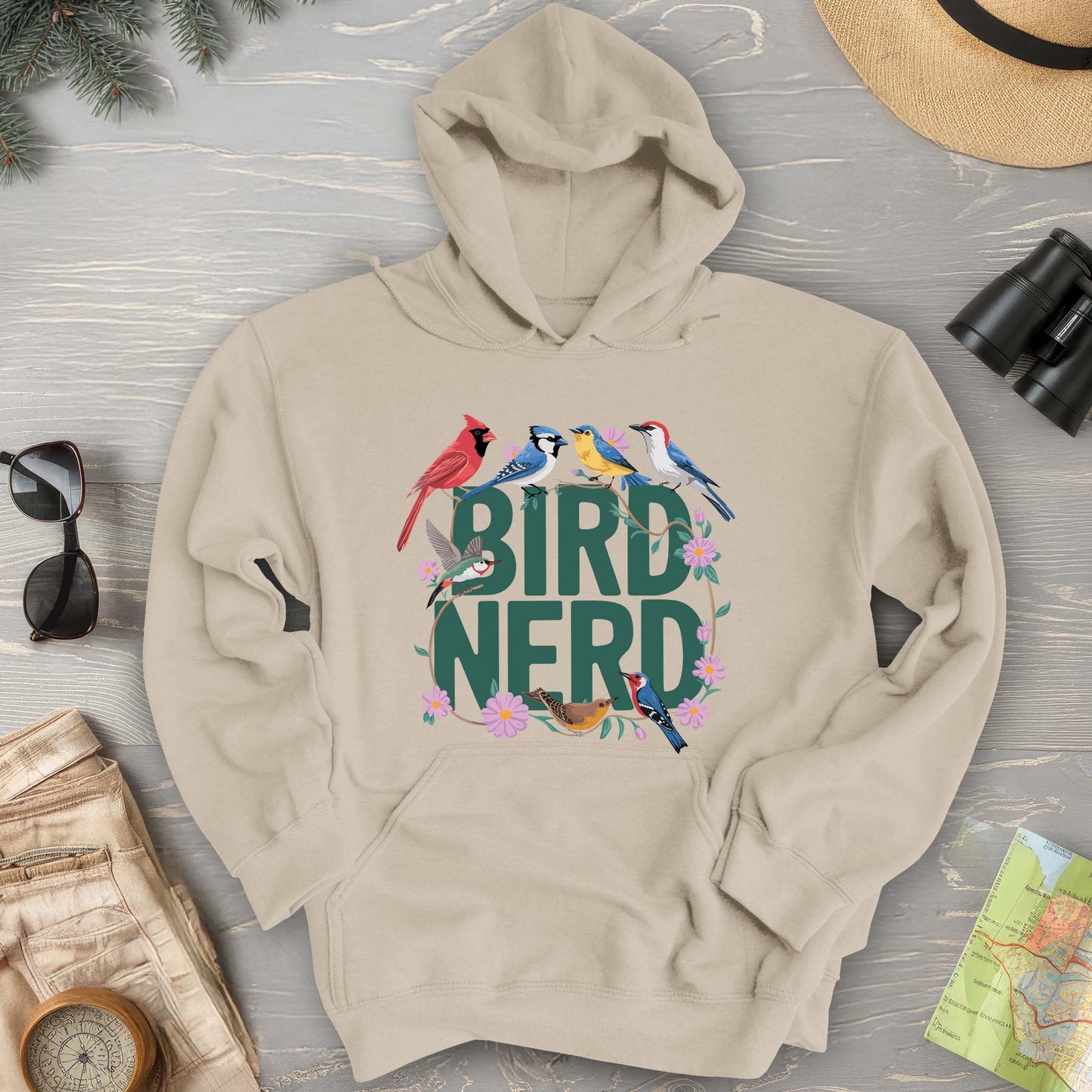 Bird Nerd "Flower Birds" Hoodie