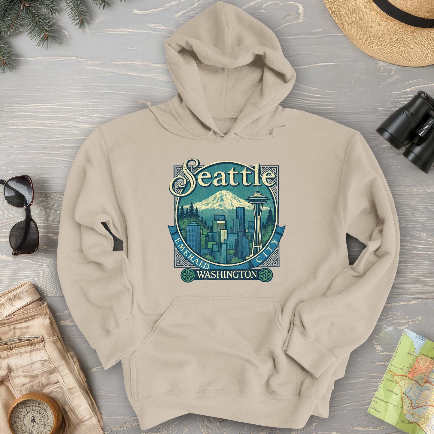 Seattle Retro 90's Emerald City Hoodie
