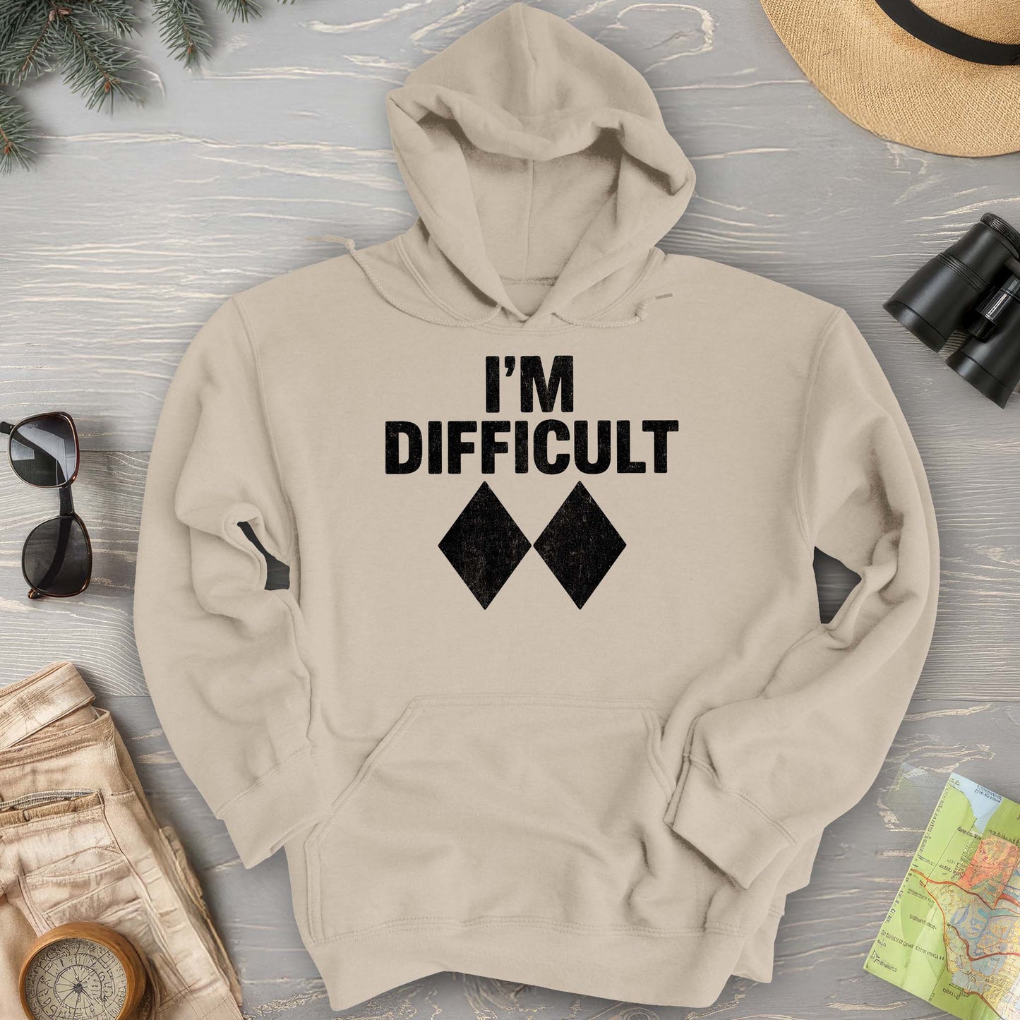 I'm Difficult "Black Diamond" Ski Hoodie