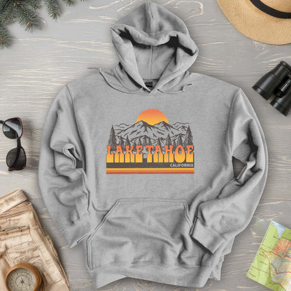 Lake Tahoe California Groovy Sunset Hoodie