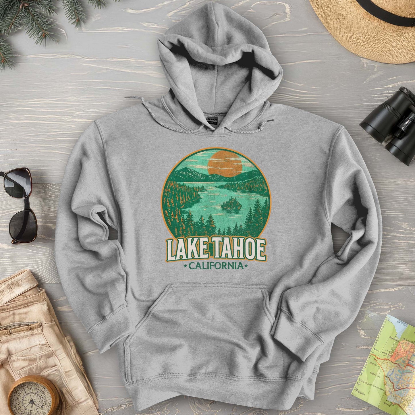 Lake Tahoe Retro Emerald Bay Hoodie
