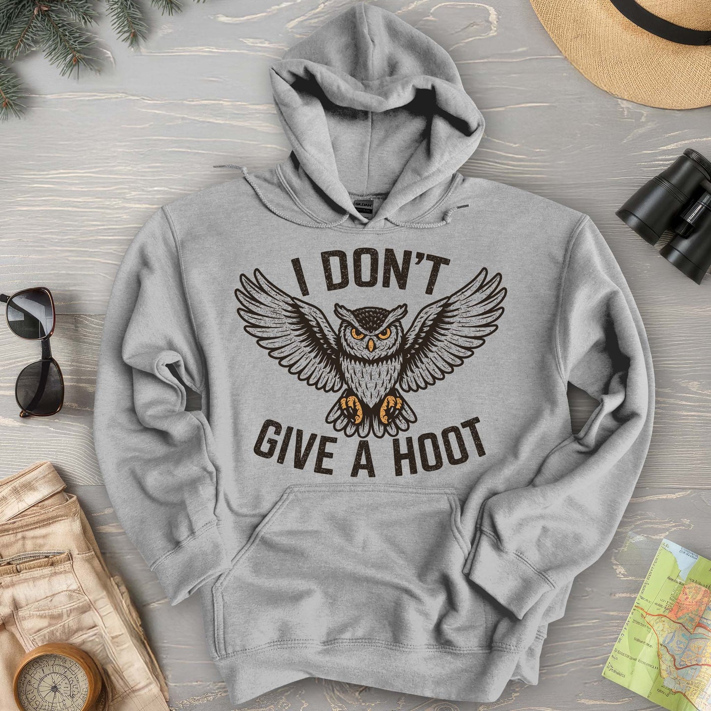 I Don't Give a Hoot "Vintage Owl" Hoodie