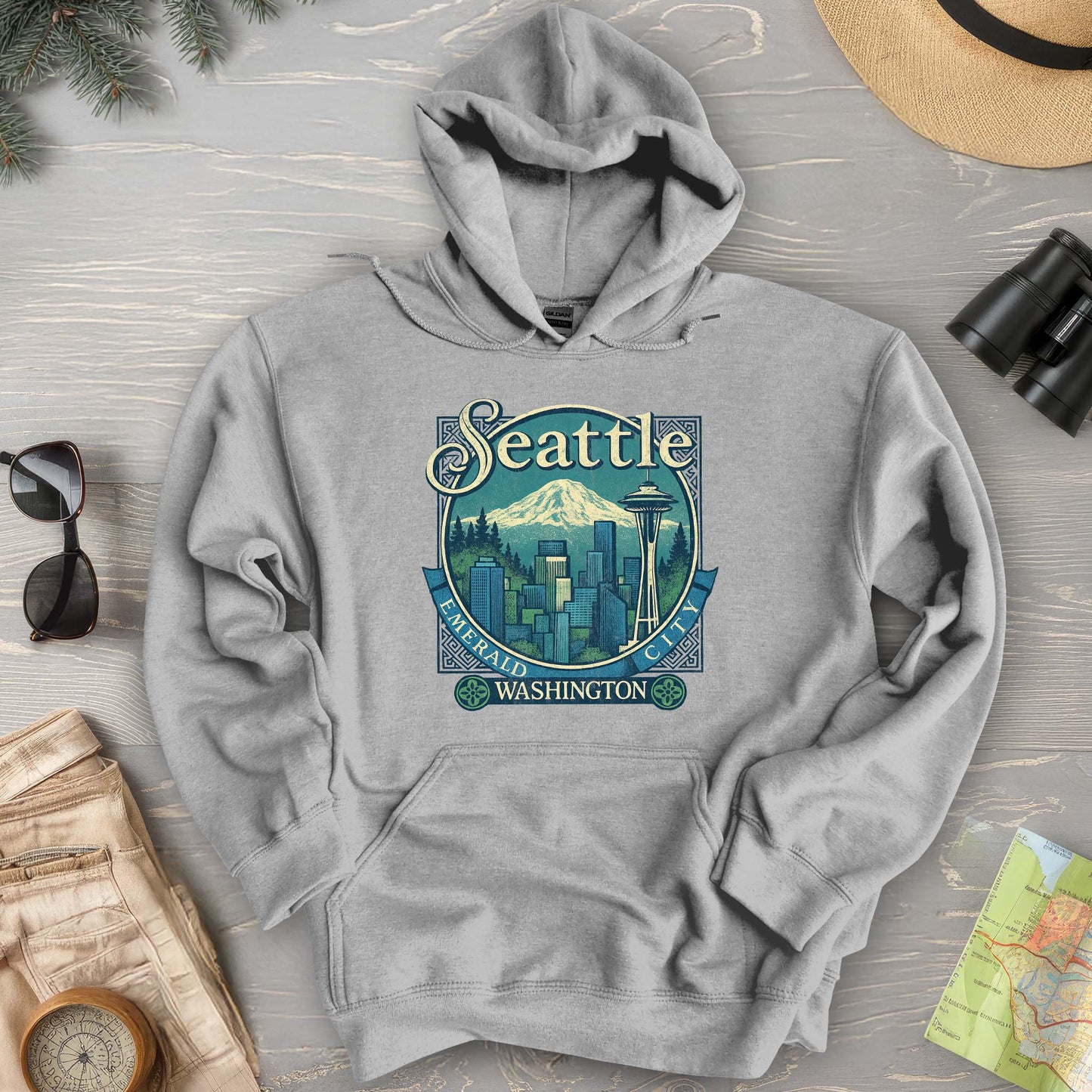 Seattle Retro 90's Emerald City Hoodie