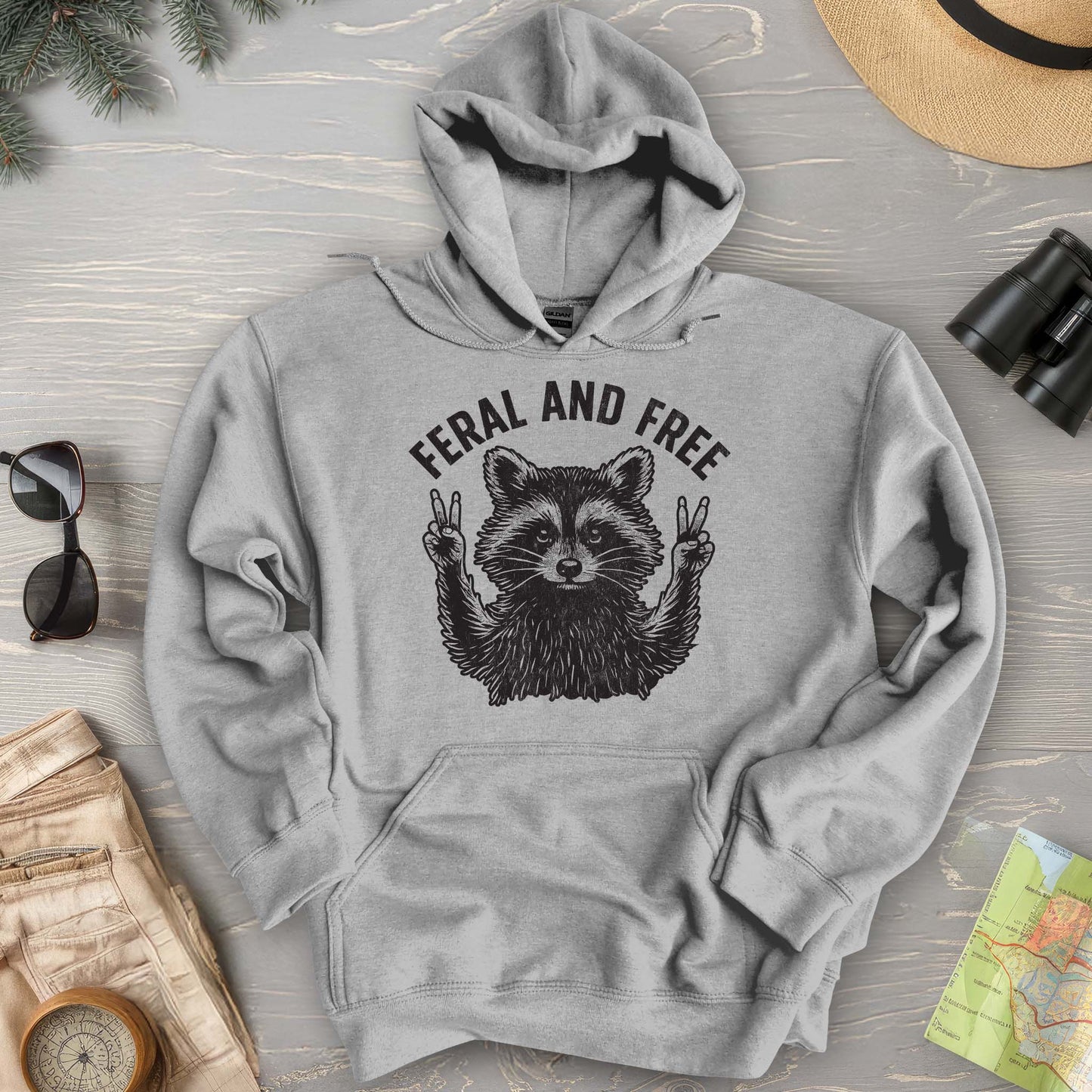 Feral and Free "Vintage Raccoon" Hoodie