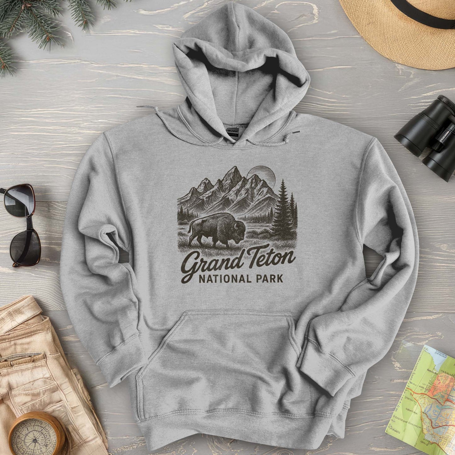 Bargain Bin Overstock! Grand Teton "Vintage Sketch" Hoodie