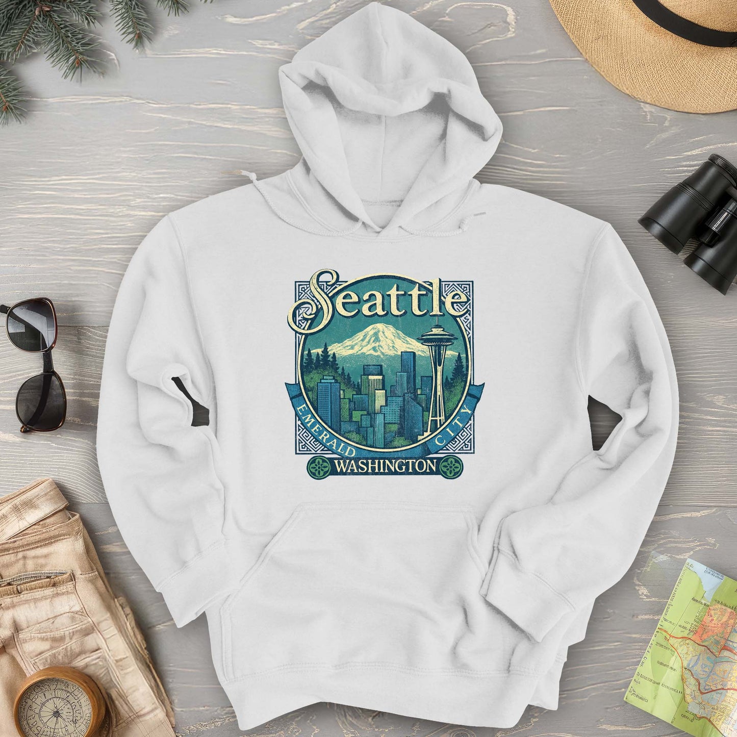 Seattle Retro 90's Emerald City Hoodie