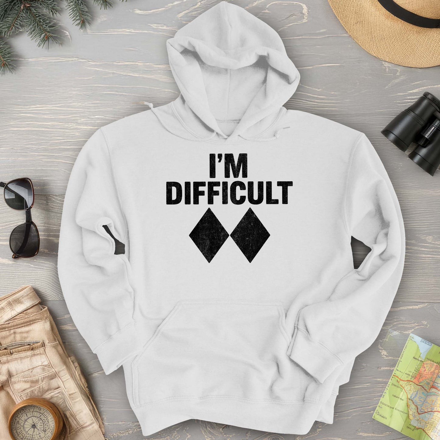 I'm Difficult "Black Diamond" Ski Hoodie