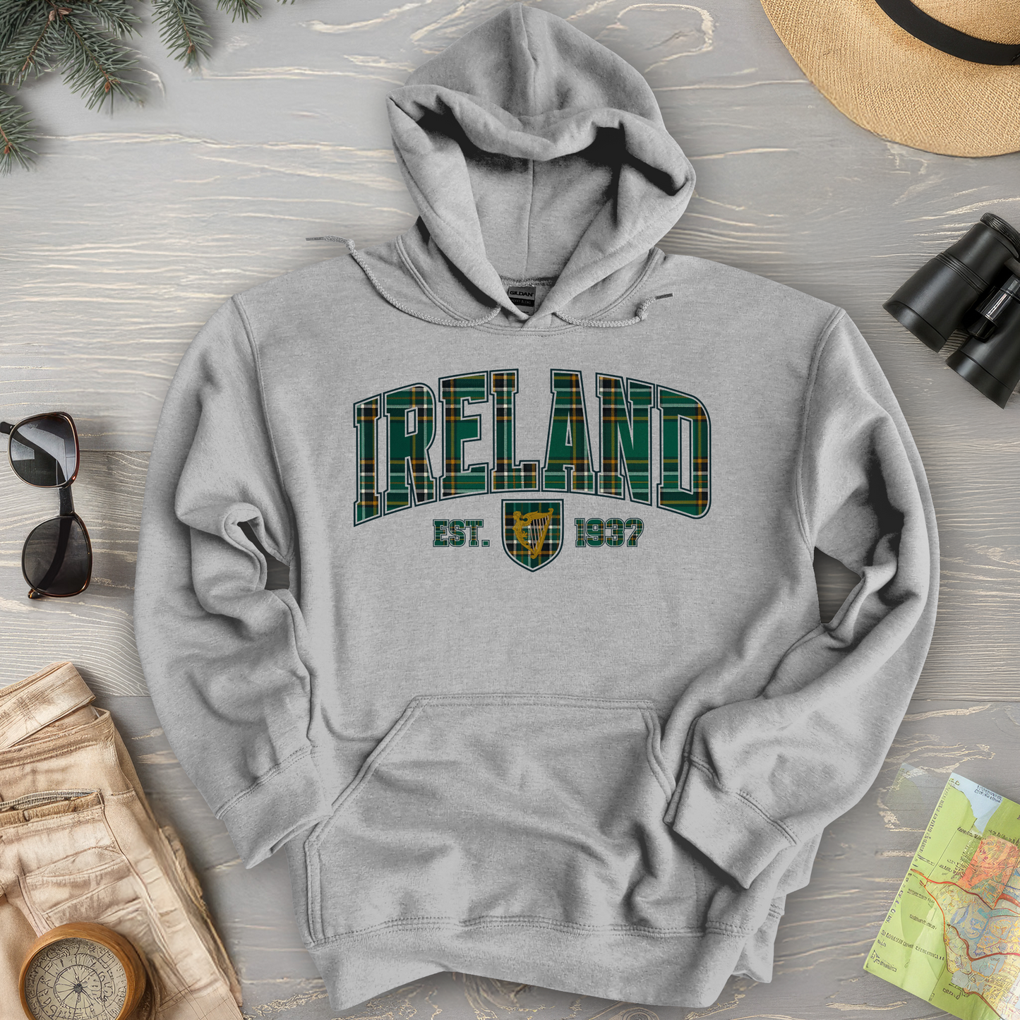 Ireland Tartan Varsity Hoodie