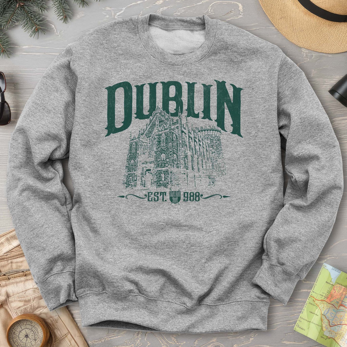 Dublin Ireland Castle Crewneck Sweatshirt