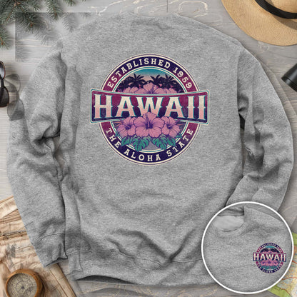 Hawaii Badge Front/Back Print Sweatshirt