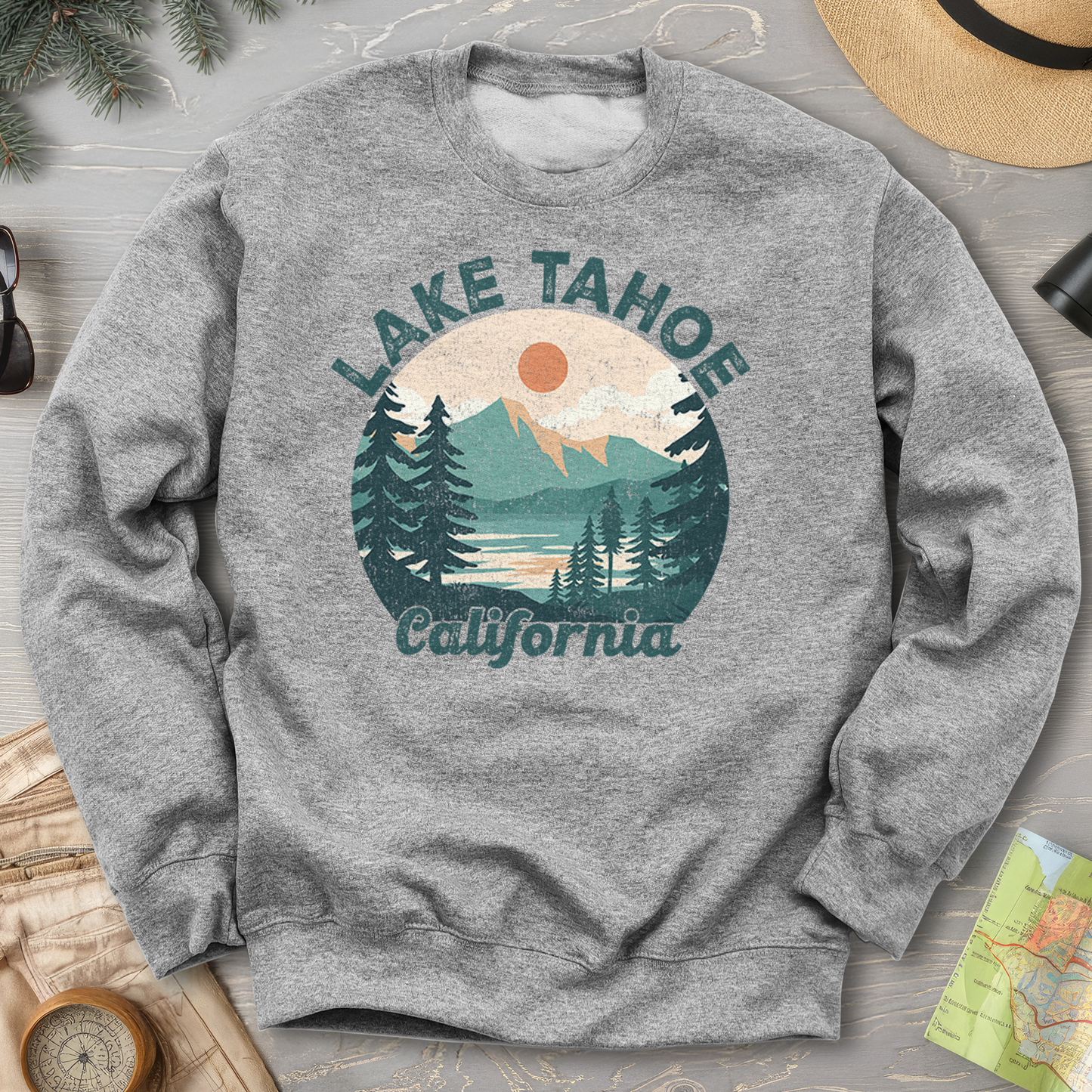 Lake Tahoe California Circle Sweatshirt
