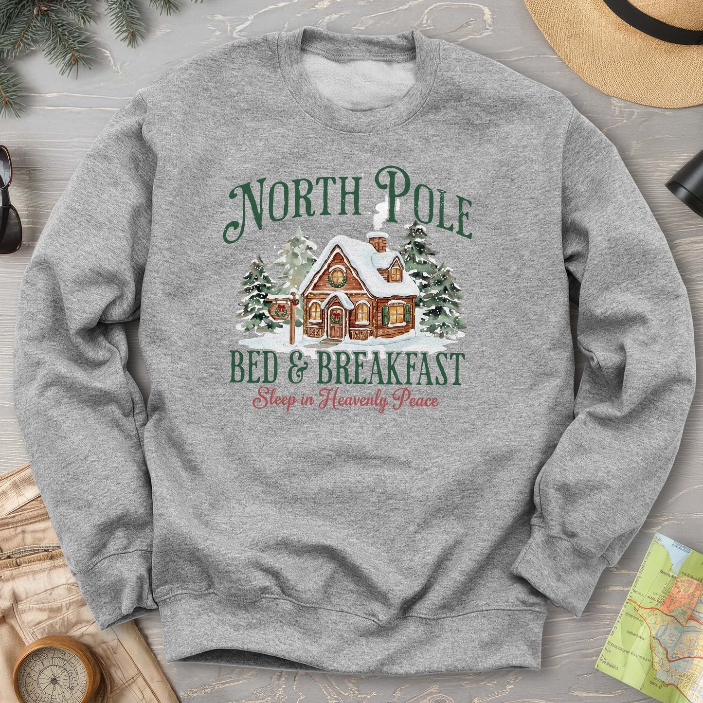 North Pole Bed and Breakfast "Heavenly Peace" Sweatshirt