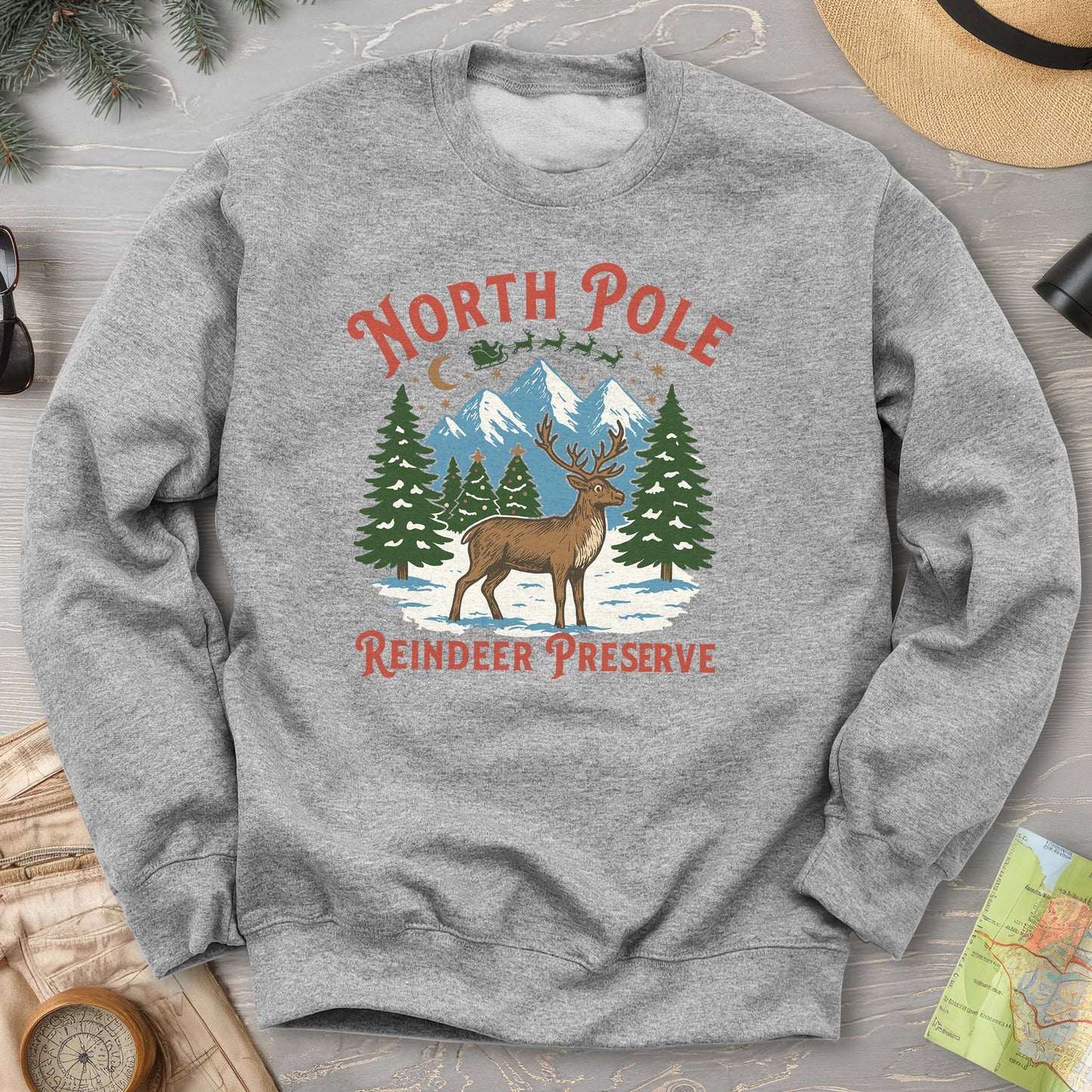 North Pole Reindeer Preserve Sweatshirt
