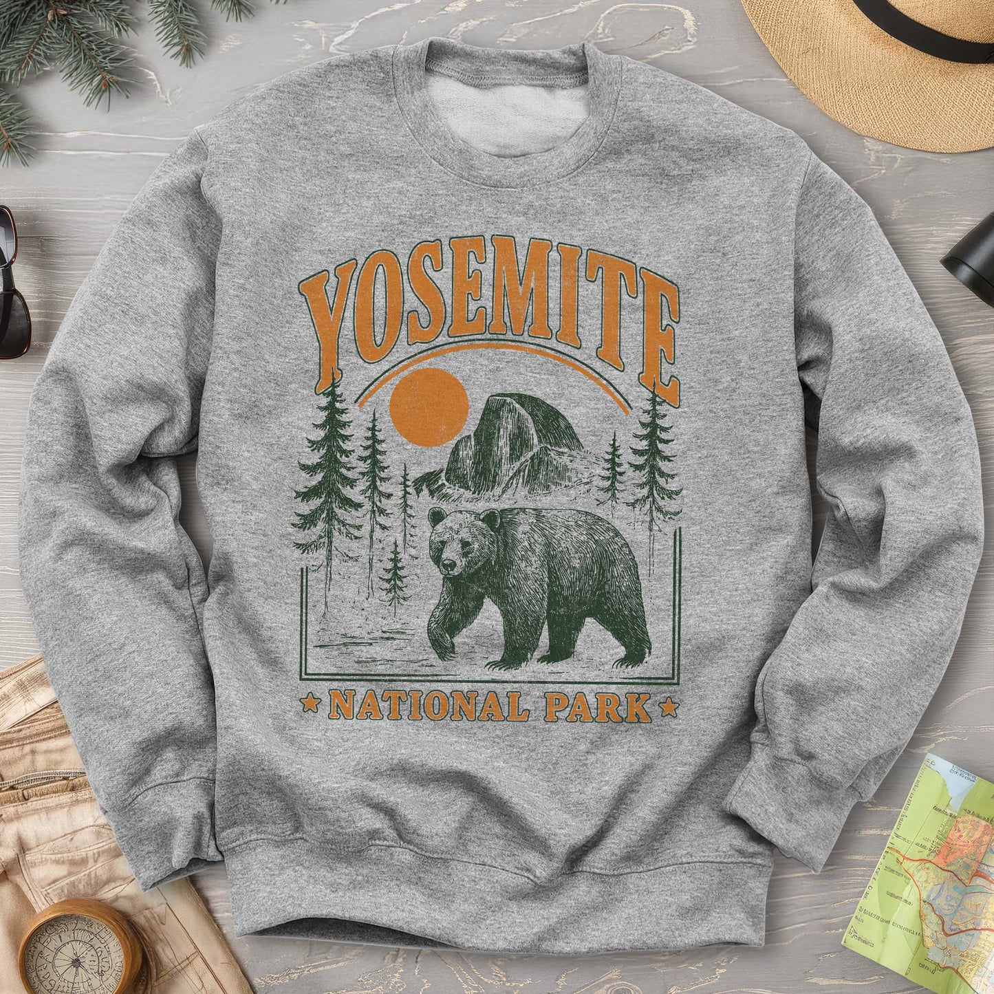 Yosemite National Park "Vintage El Capitan" Bear Sweatshirt