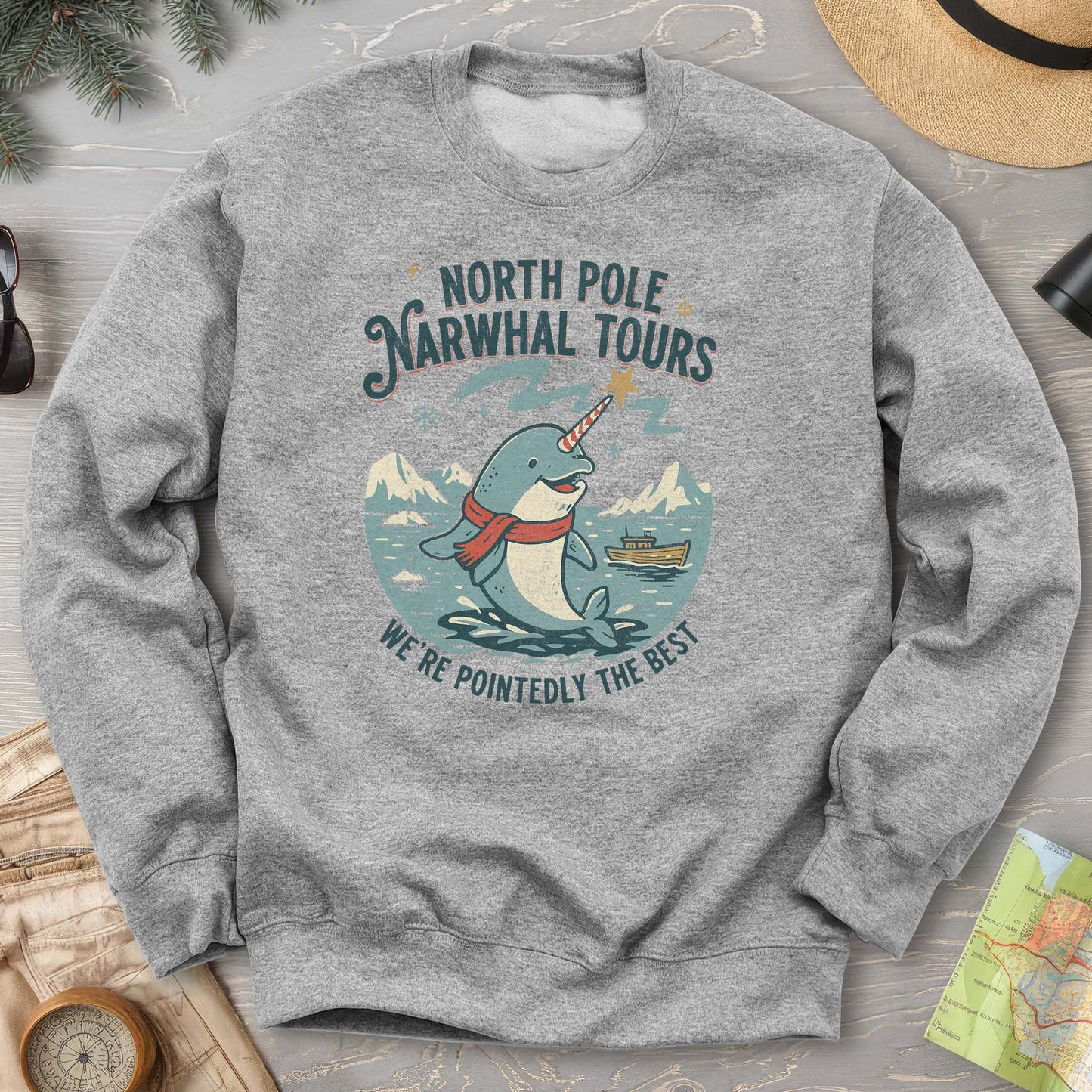 North Pole Narwhal Tours Sweatshirt