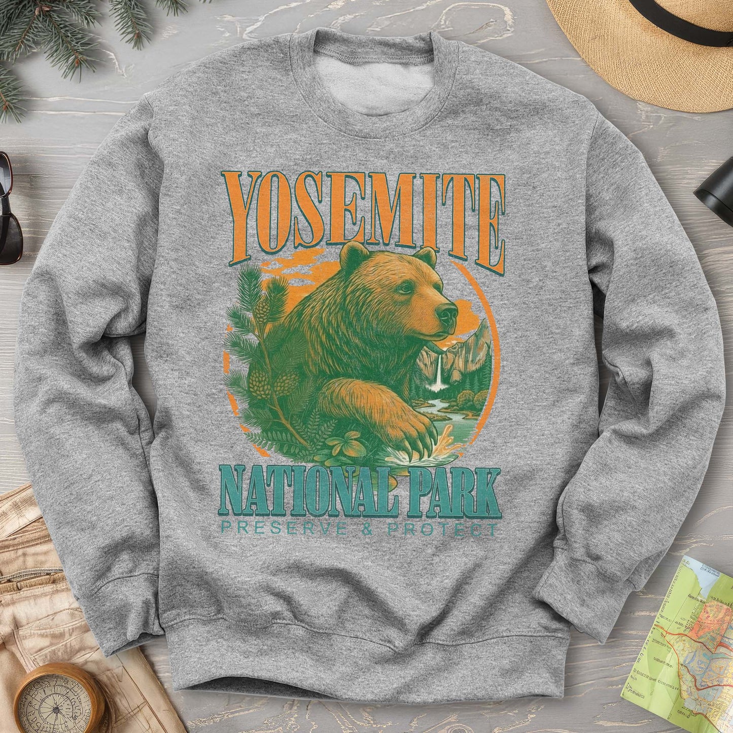 Yosemite Vintage Varsity Bear Sweatshirt