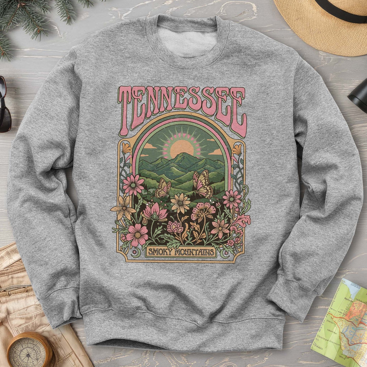 Tennessee Smoky Mountains Butterfly Sweatshirt