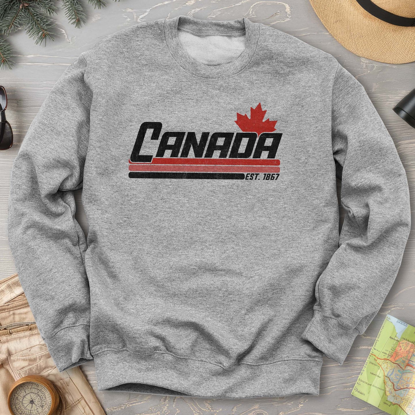 Canada Retro Stripe Sweatshirt