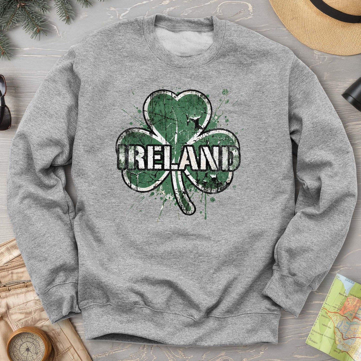 Ireland Shamrock Grunge Sweatshirt
