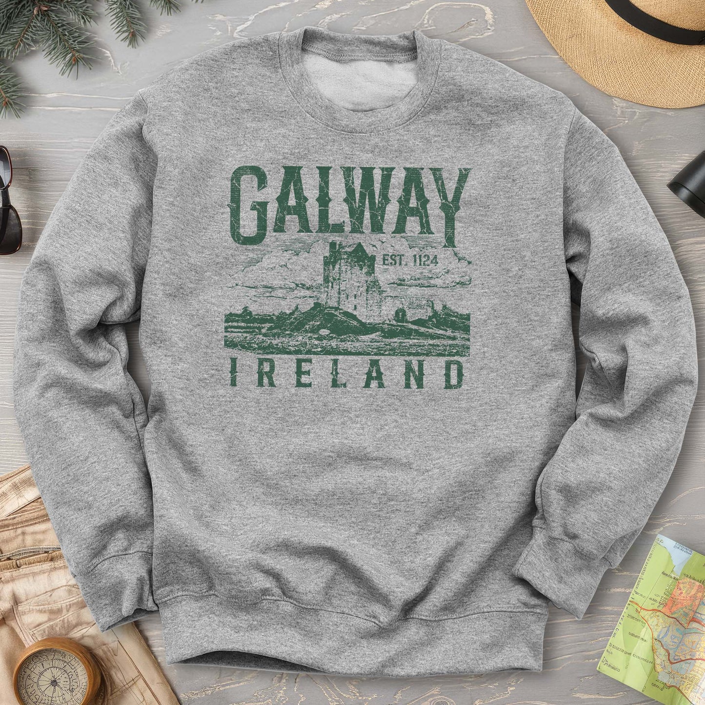 Galway Ireland Vintage Print Sweatshirt