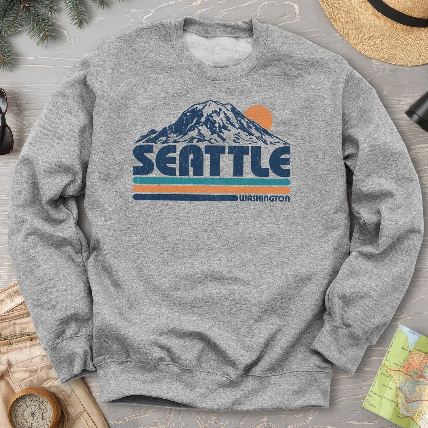 Seattle Retro Stripe Sweatshirt