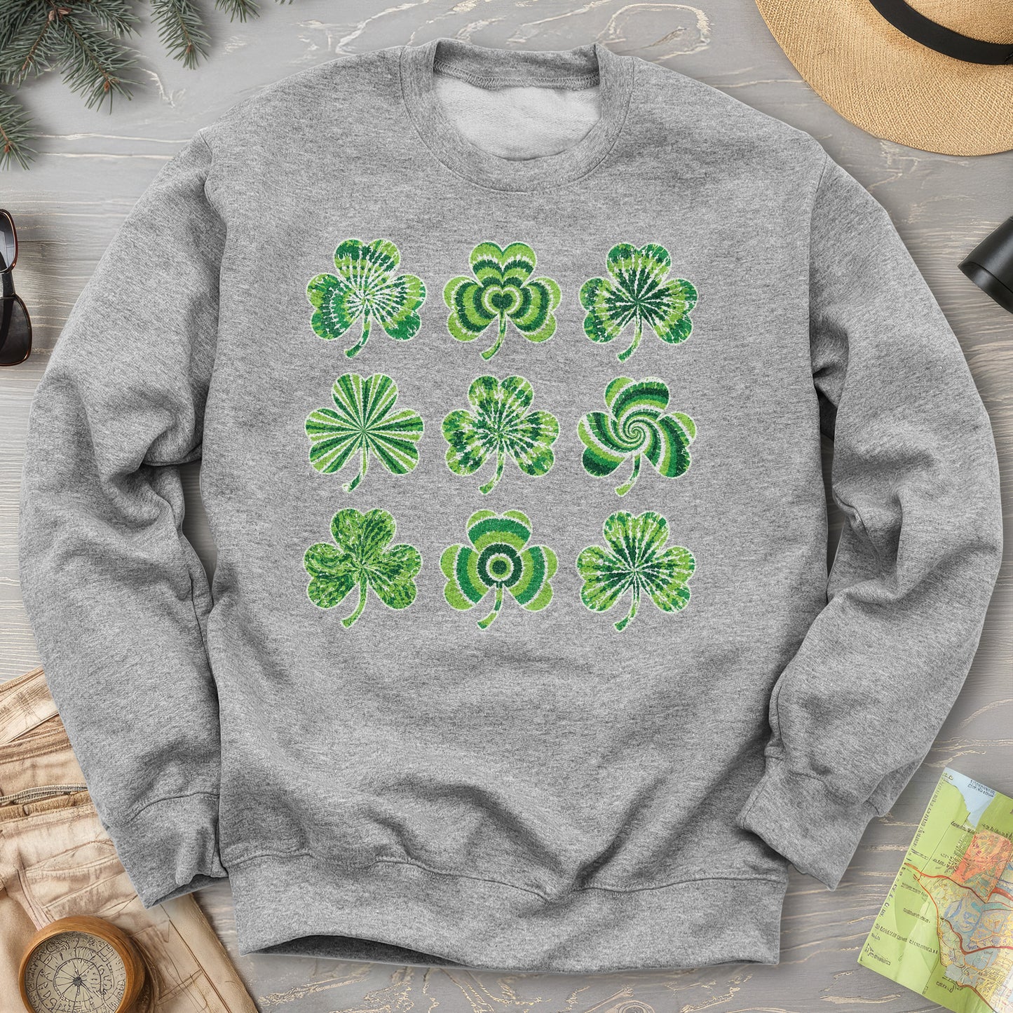 Tie-Dye Shamrocks Sweatshirt