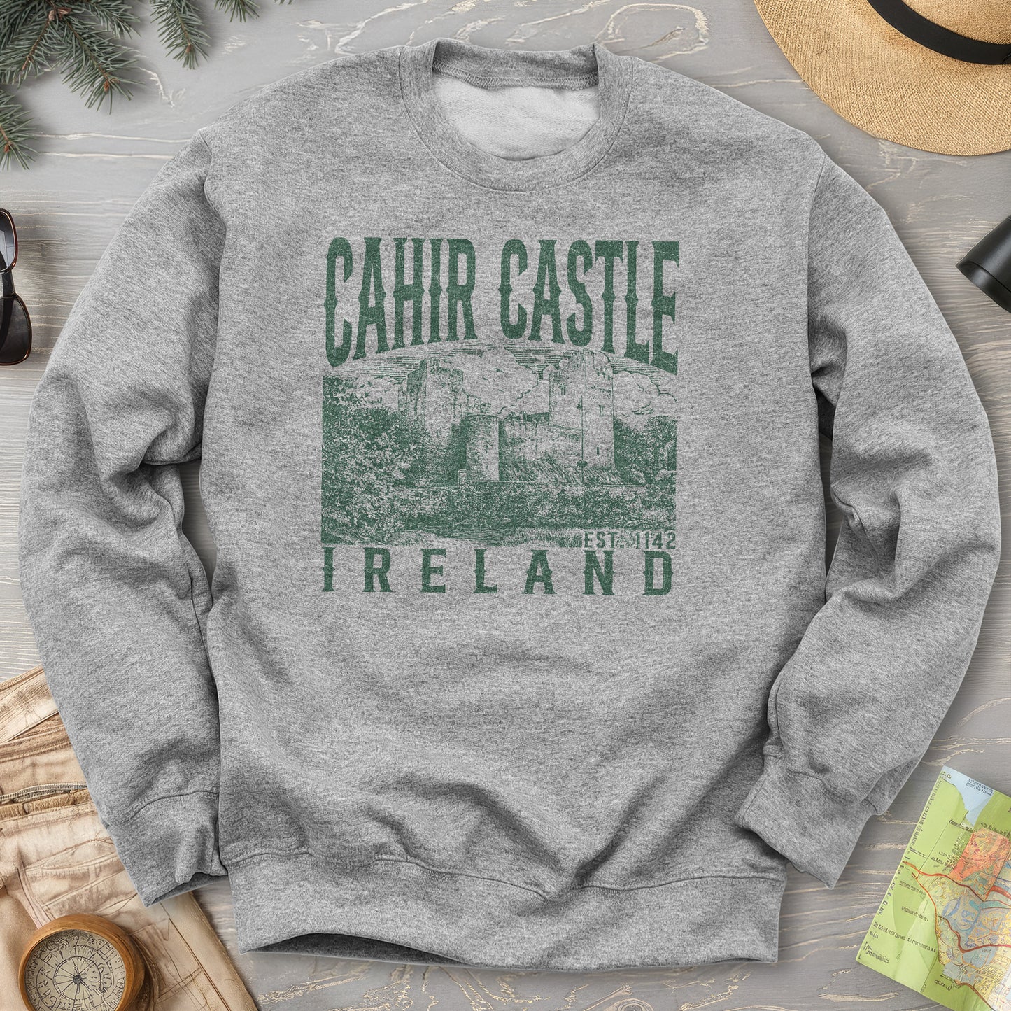 Cahir Castle Ireland Sketch Sweatshirt
