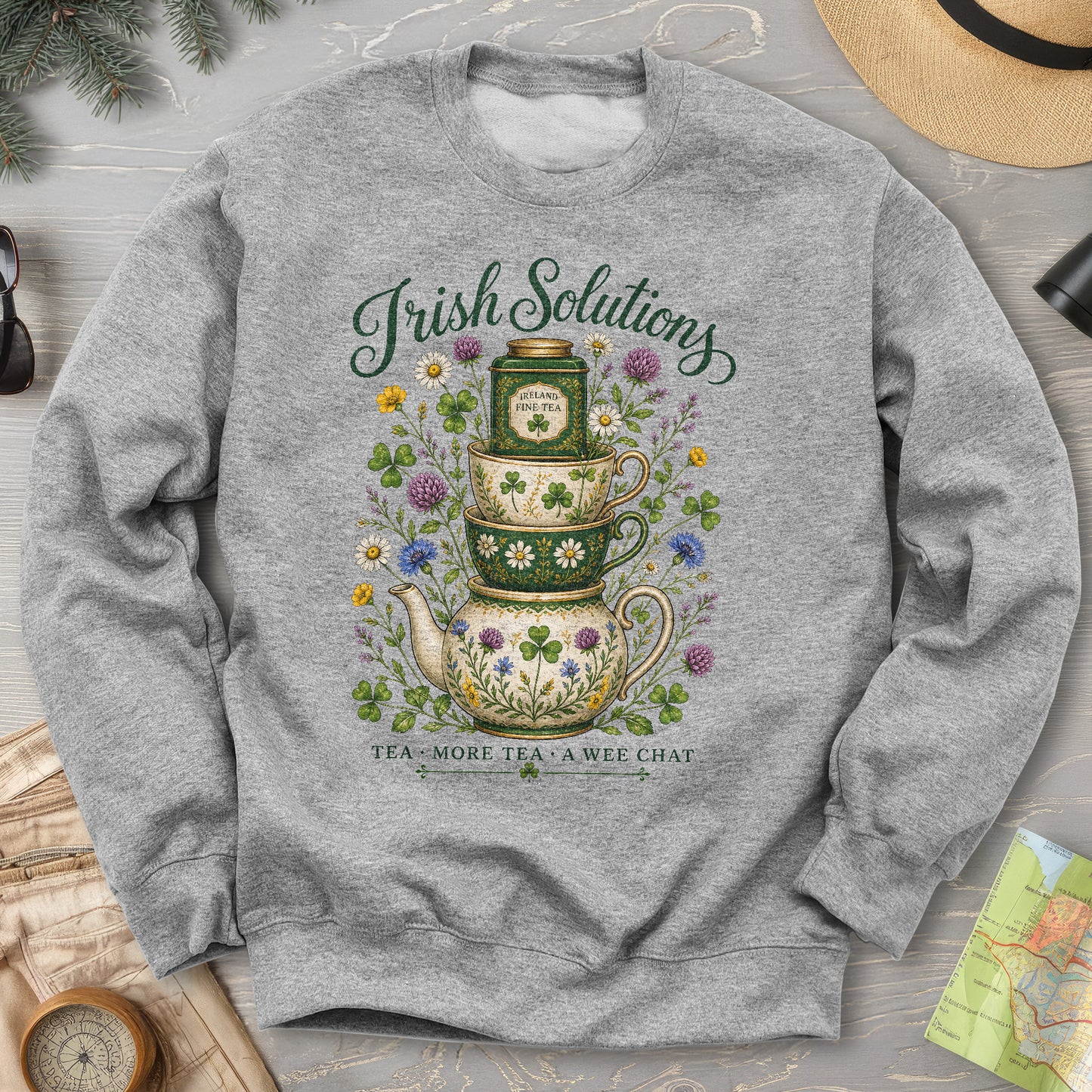Irish Solutions Tea Cups Sweatshirt