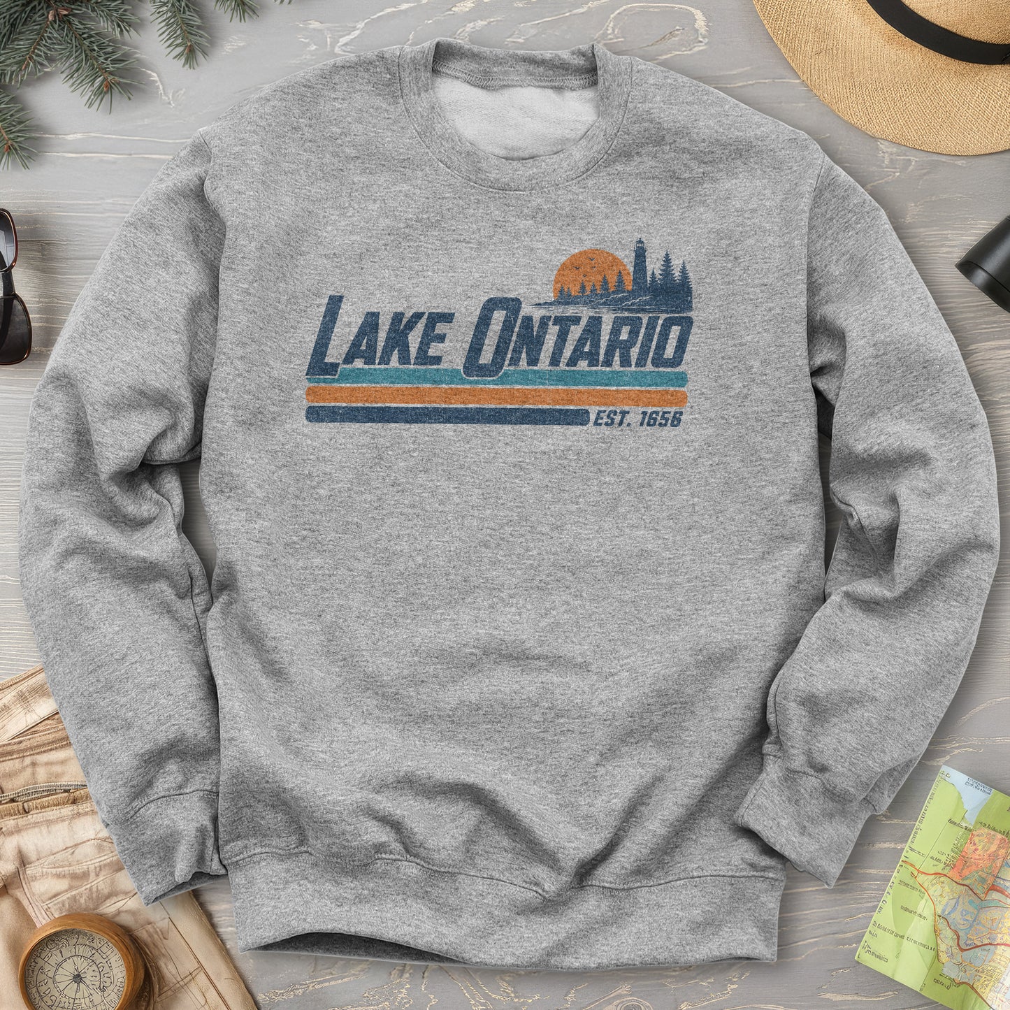 Lake Ontario Retro Stripe Sweatshirt