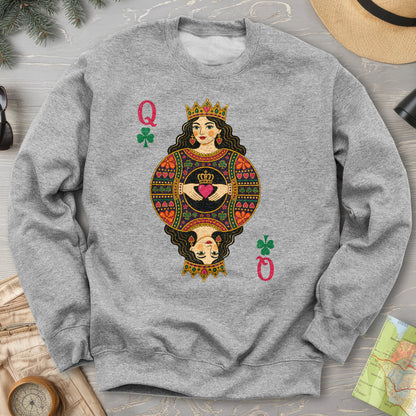 Shamrock Queen Playing Card Sweatshirt