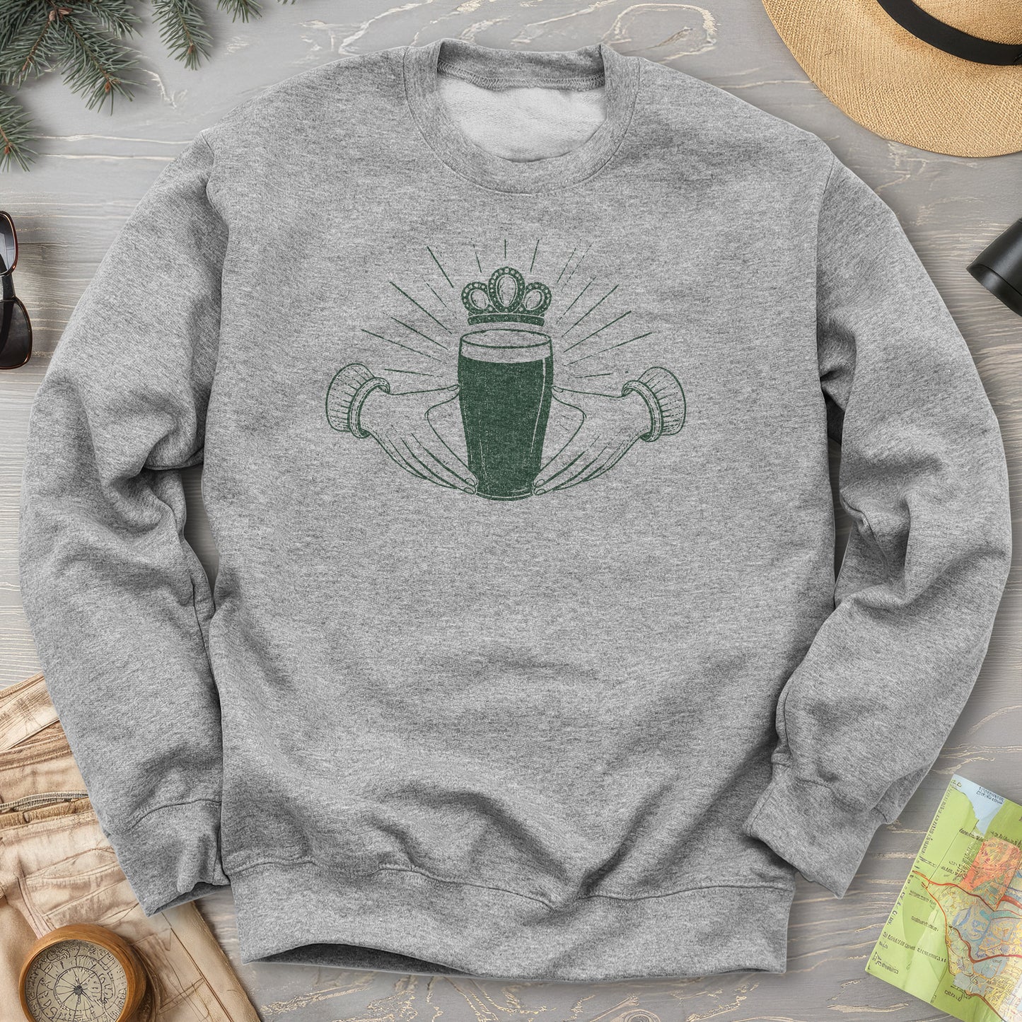Claddagh Irish Beer Sweatshirt