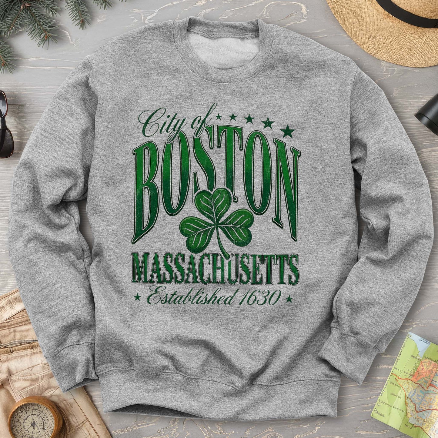 Boston Varsity Shamrock Sweatshirt