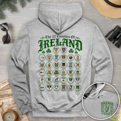 Ireland County Crests Front/Back Print Hoodie