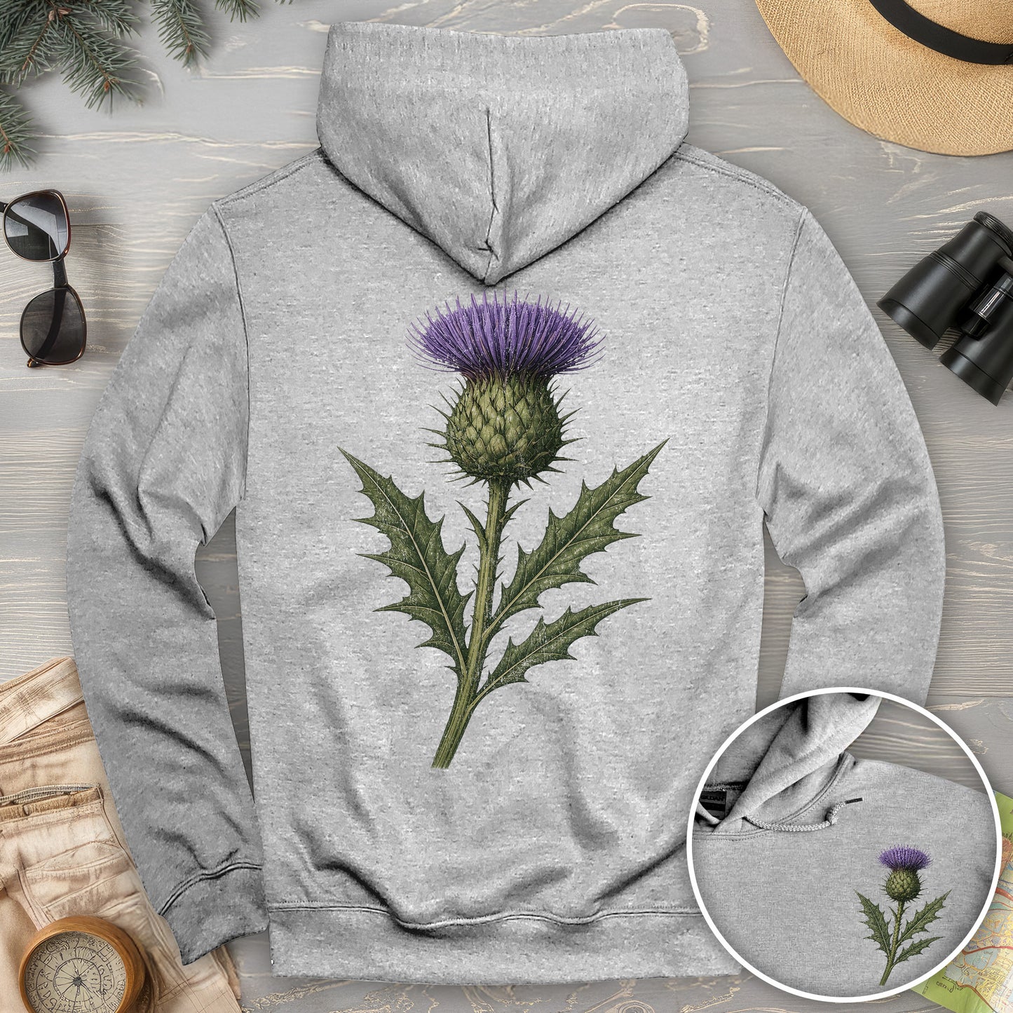 Thistle of Scotland Front/Back Print Hoodie