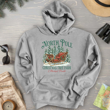 North Pole Christmas Tree Farm Hoodie