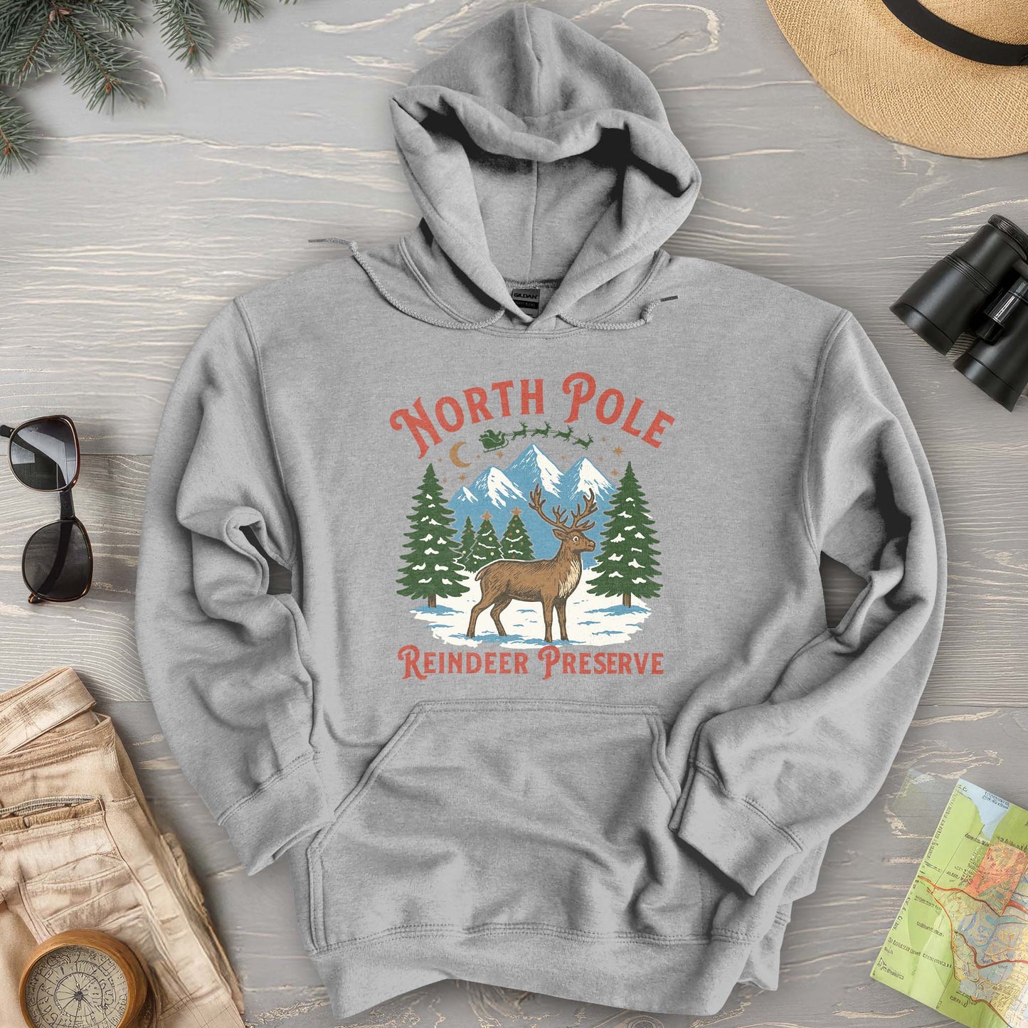 North Pole Reindeer Preserve Hoodie
