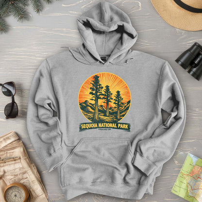 Sequoia 3 Trees Vintage Print Hoodie