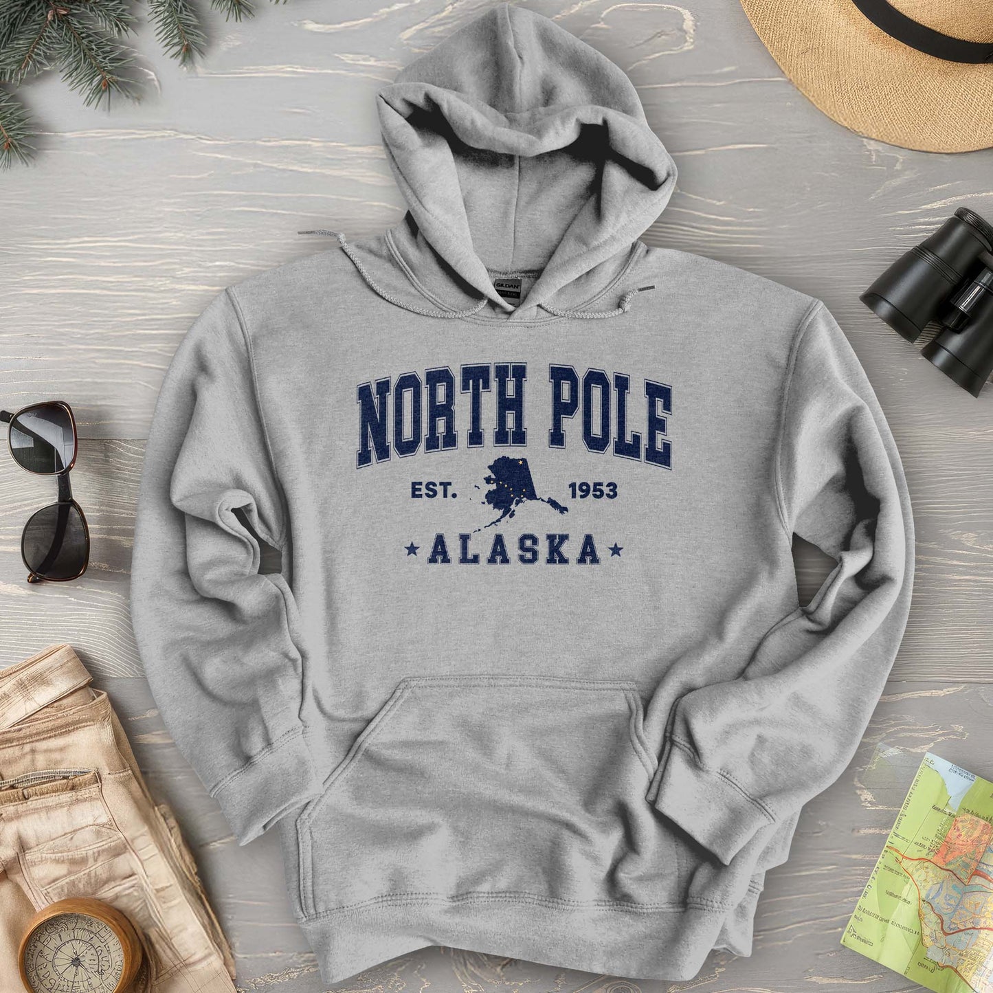 North Pole Alaska Varsity Hoodie
