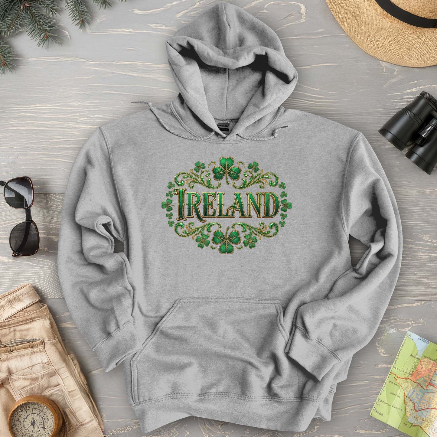 Ireland Shamrock Emblem Hoodie