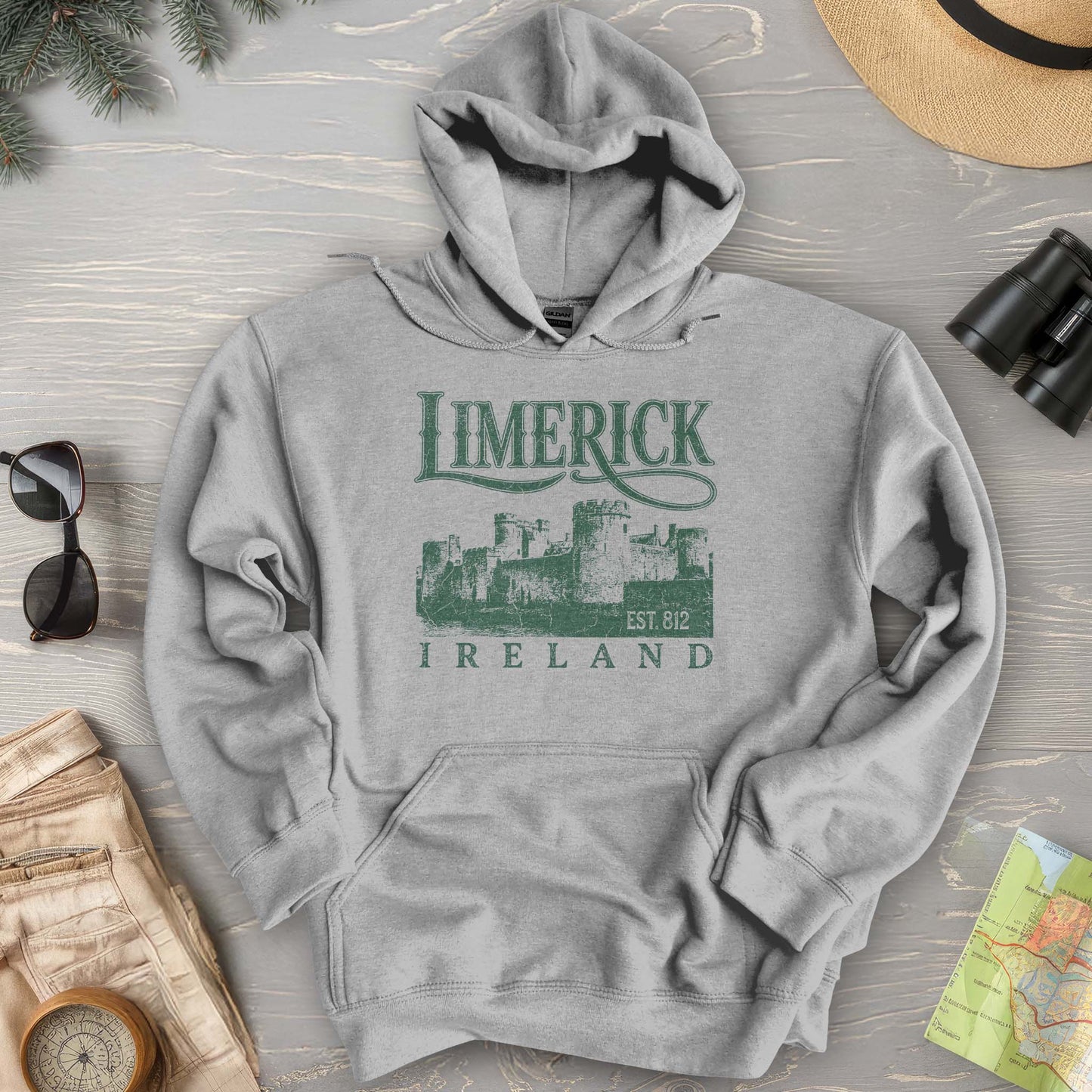 Limerick Ireland Vintage Print Hoodie