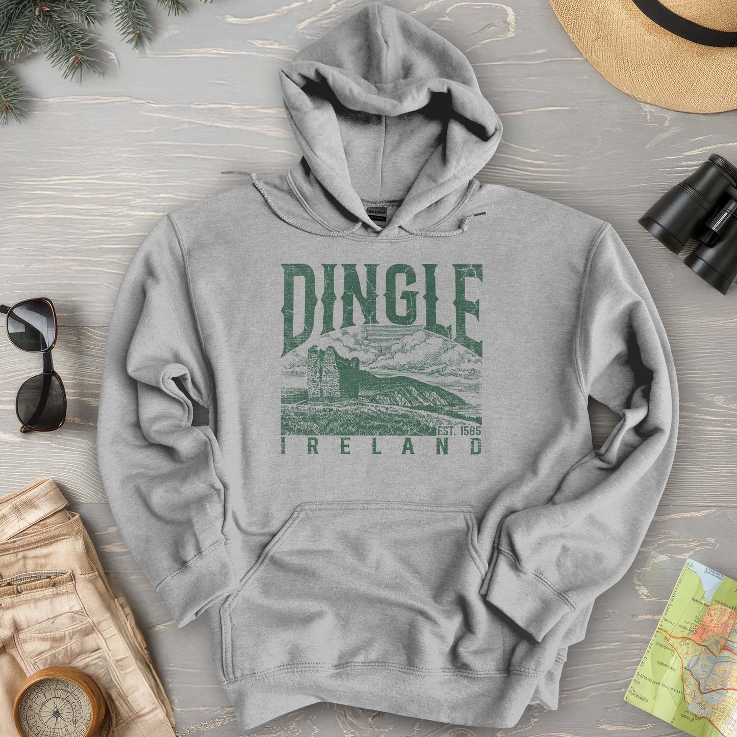 Dingle Ireland Vintage Print Hoodie