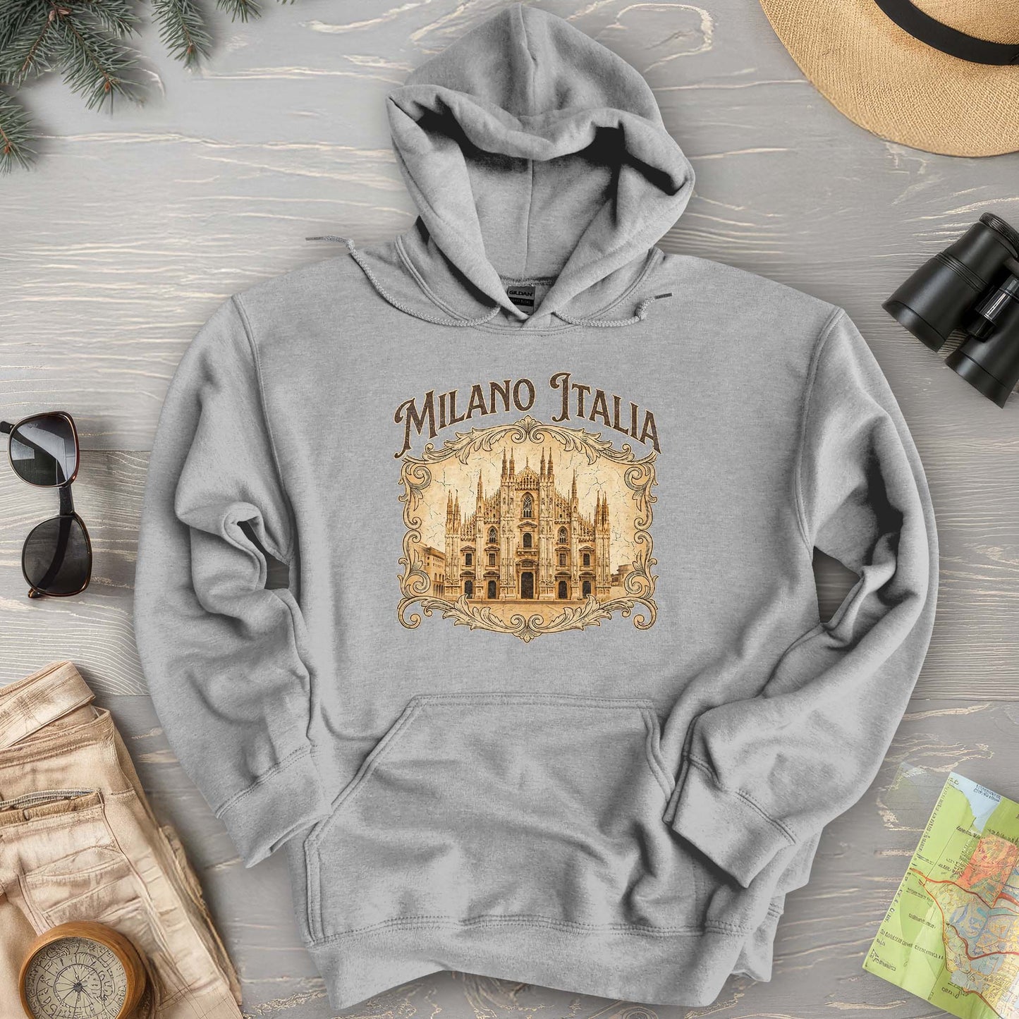Duomo di Milano Sepia Hoodie