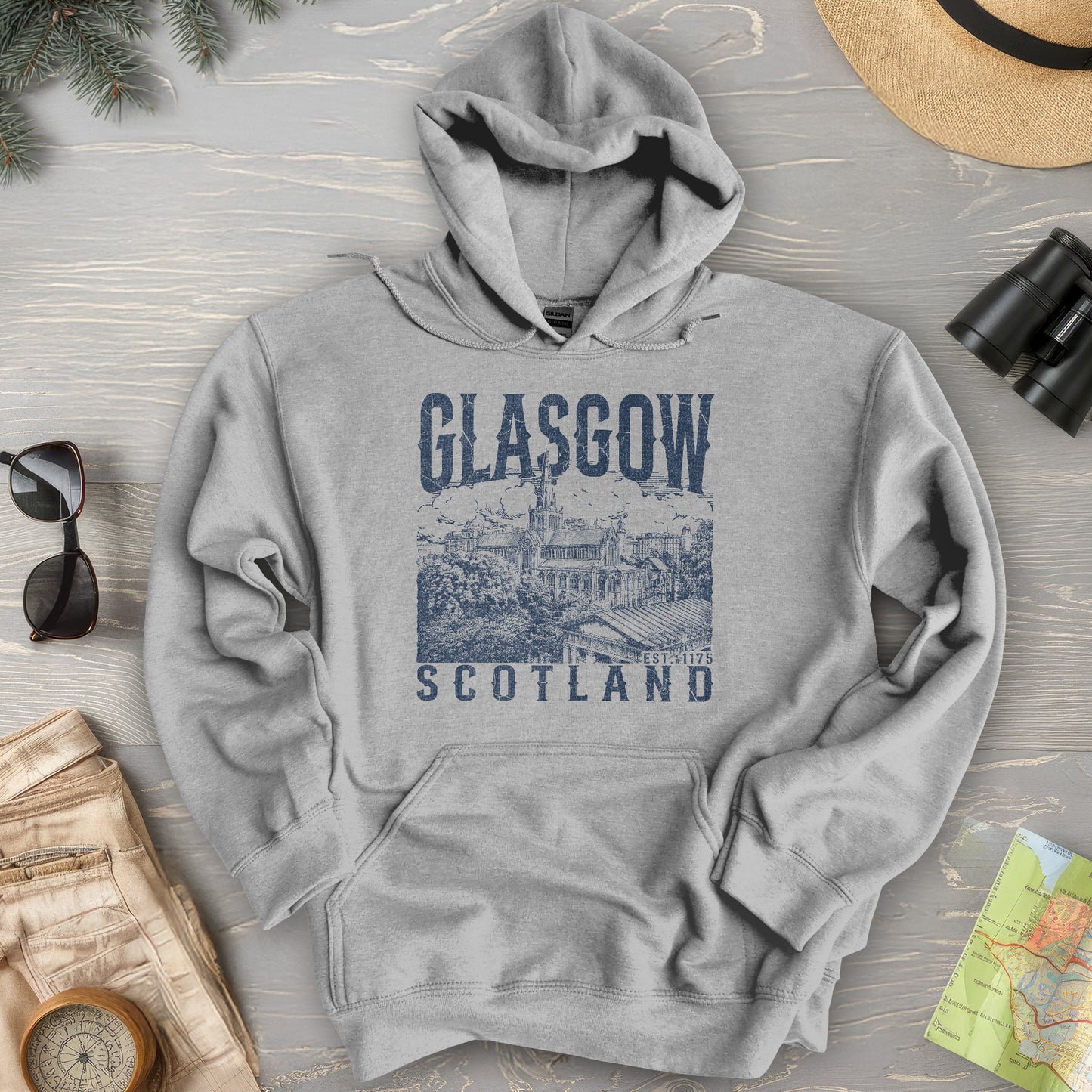 Glasgow Scotland Sketch Hoodie